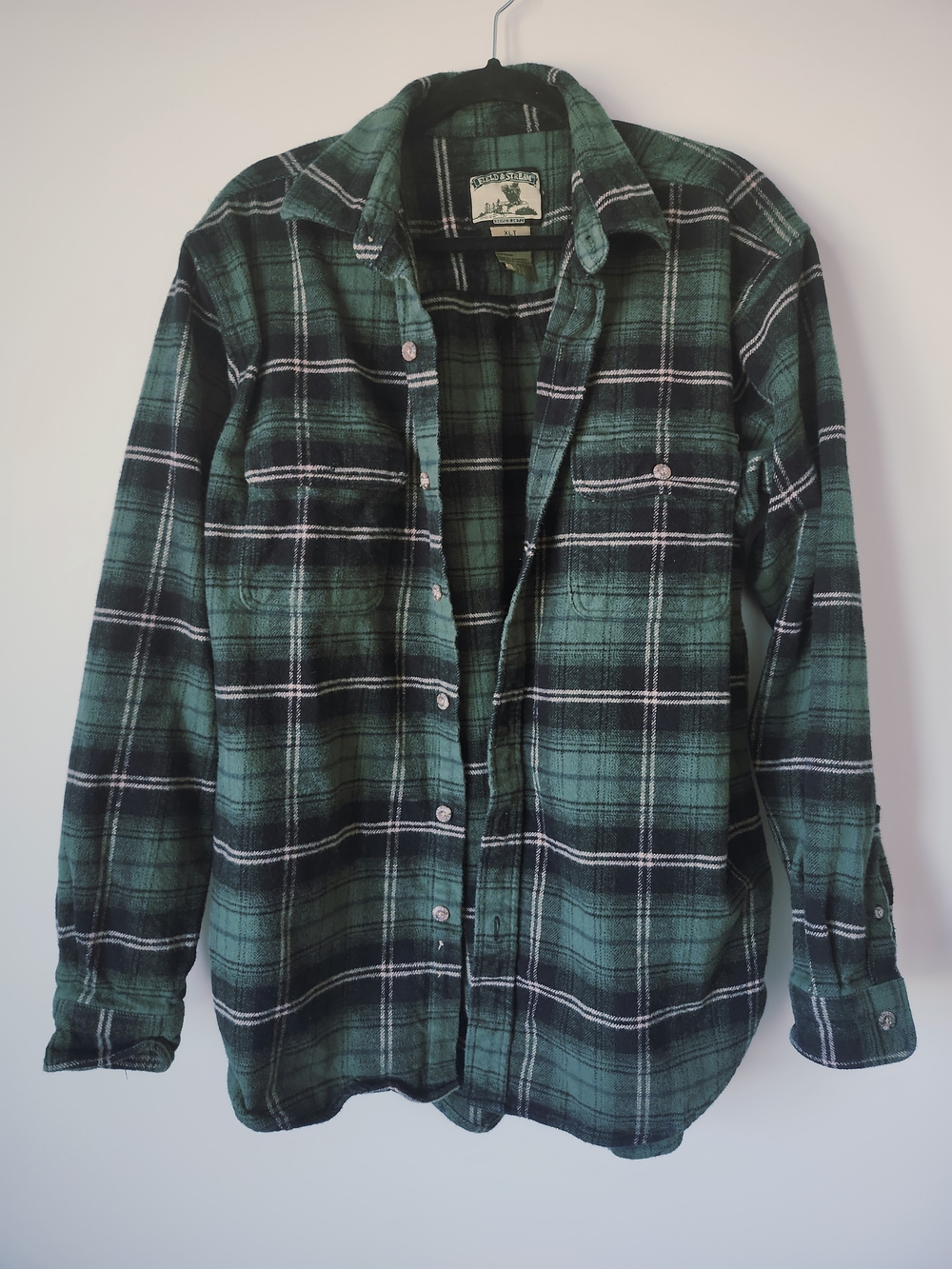 Field & Stream Green Plaid Button Up Flannel Jacket